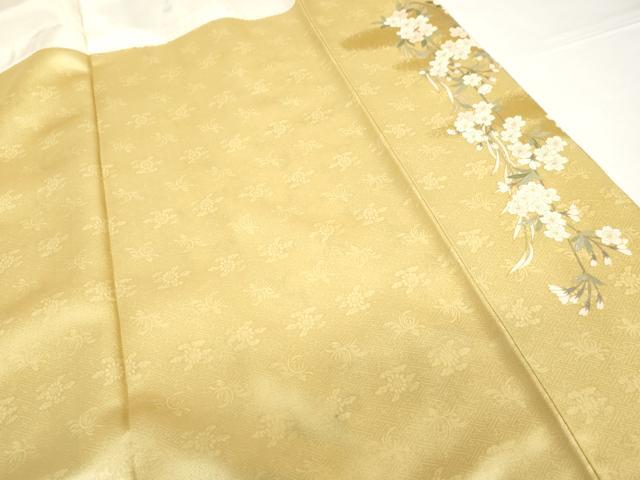 平和屋着物●訪問着　駒刺繍　枝垂れ桜文　暈し染め　金彩　正絹　逸品　AABG2711cs