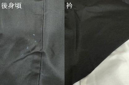 平和屋着物●本場大島紬　染大島　訪問着　絞り　雪輪流水花文　黒地　正絹　逸品　AABG2713cs