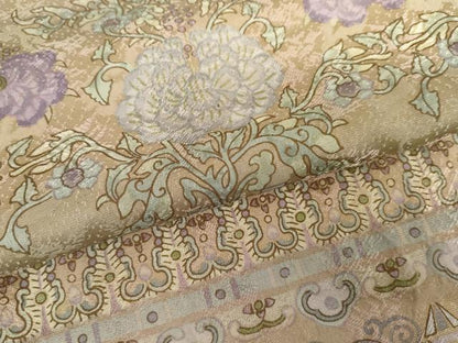 平和屋着物●訪問着　お召地　洋花文　正絹　逸品　AABG2714cs