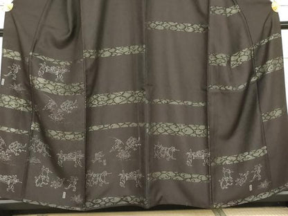 平和屋着物●訪問着 すかし織 鳥獣戯画 正絹 逸品 AABG2720cs