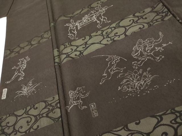 平和屋着物●訪問着 すかし織 鳥獣戯画 正絹 逸品 AABG2720cs