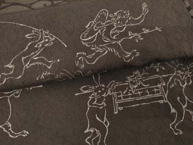 平和屋着物●訪問着 すかし織 鳥獣戯画 正絹 逸品 AABG2720cs