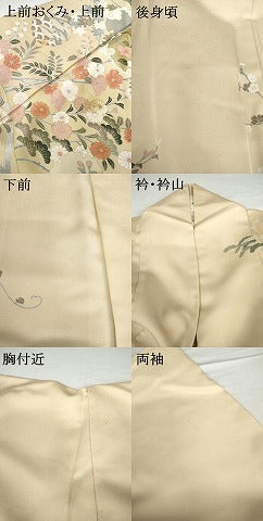 平和屋着物●訪問着 雪輪枝花文 暈し染め 金彩 正絹 逸品 AABG2729cs