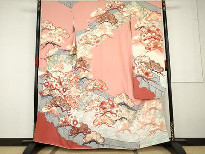 平和屋着物●豪華振袖 立波吉祥松文 暈し染め 金銀彩 正絹 逸品 AABG2733cs