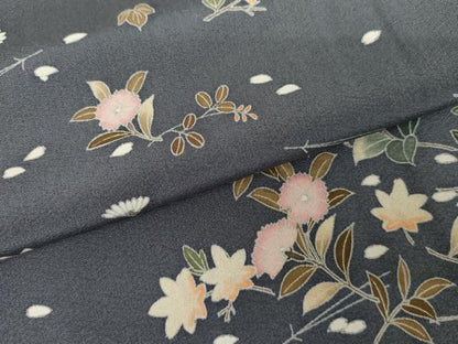 平和屋着物●訪問着 友禅 吹き寄せ花文 敷松葉 正絹 逸品 AABG2734cs