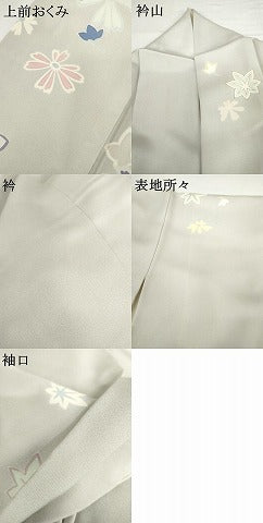 平和屋着物●訪問着 友禅 駒刺繍 舞花文 金彩 正絹 逸品 AABG2742cs