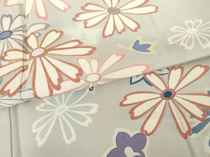 平和屋着物●訪問着 友禅 駒刺繍 舞花文 金彩 正絹 逸品 AABG2742cs
