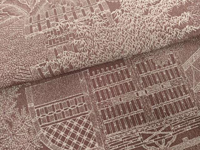 平和屋着物●洗える最高級着物 ＜英＞はなぶさ謹製 小紋 風景文 鬼しぼ縮緬 AABG2751cs