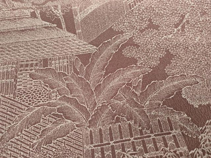 平和屋着物●洗える最高級着物 ＜英＞はなぶさ謹製 小紋 風景文 鬼しぼ縮緬 AABG2751cs