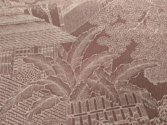 平和屋着物●洗える最高級着物 ＜英＞はなぶさ謹製 小紋 風景文 鬼しぼ縮緬 AABG2751cs