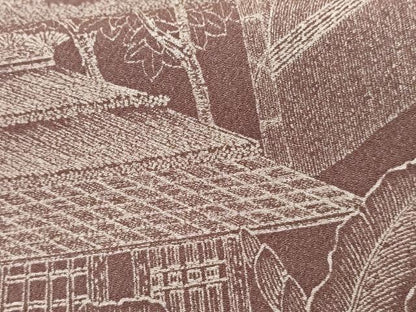 平和屋着物●洗える最高級着物 ＜英＞はなぶさ謹製 小紋 風景文 鬼しぼ縮緬 AABG2751cs