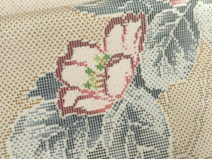 平和屋着物●本場大島紬 白大島 カタス7マルキ 総絣 草花文 正絹 逸品 AABG2752cs