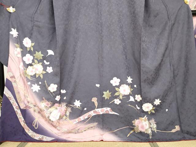 平和屋着物●豪華振袖 駒刺繍 花簪 暈し染め 金彩 正絹 逸品 AABG2763cs