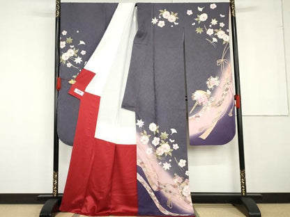 平和屋着物●豪華振袖 駒刺繍 花簪 暈し染め 金彩 正絹 逸品 AABG2763cs