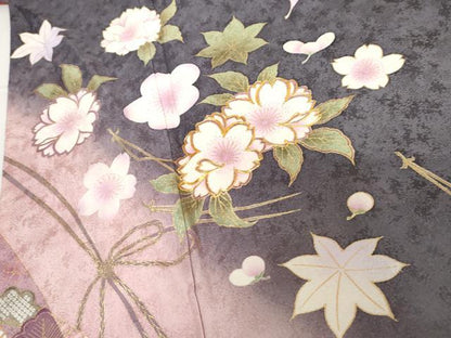 平和屋着物●豪華振袖 駒刺繍 花簪 暈し染め 金彩 正絹 逸品 AABG2763cs