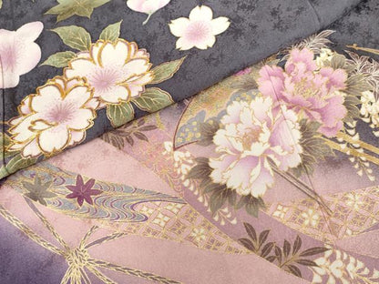 平和屋着物●豪華振袖 駒刺繍 花簪 暈し染め 金彩 正絹 逸品 AABG2763cs