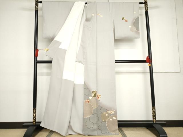 平和屋着物●訪問着 駒刺繍 雪輪玩具文 暈し染め 金彩 正絹 逸品 AABG2771cs