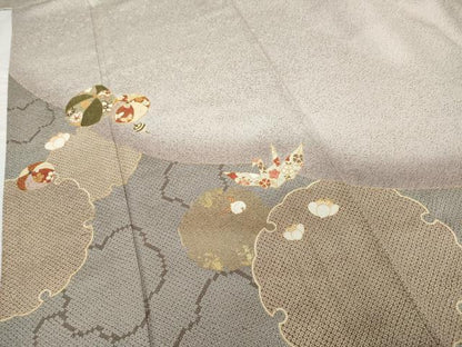 平和屋着物●訪問着 駒刺繍 雪輪玩具文 暈し染め 金彩 正絹 逸品 AABG2771cs