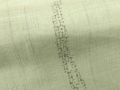 平和屋着物●結城紬 80亀甲 飛び亀甲 よろけ縞 柳鼠色 正絹 逸品 AABG2774cs