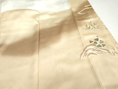 平和屋着物●訪問着　駒刺繍　茶屋辻　暈し染め　金彩　さが美扱い　ロング丈　正絹　逸品　未使用　AABG2775cs