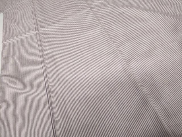 平和屋着物●結城紬　縞　正絹　逸品　AABG2781cs