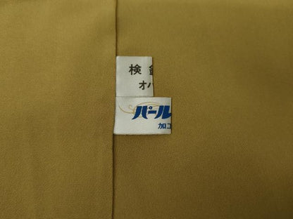 平和屋着物●上質な小紋 桜菱間道 黒地 金彩 正絹 逸品 未使用 AABG2788cs