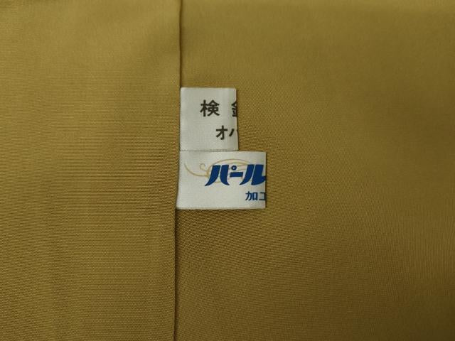 平和屋着物●上質な小紋 桜菱間道 黒地 金彩 正絹 逸品 未使用 AABG2788cs