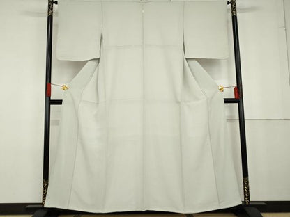 平和屋着物●上質な色無地 紋意匠 白緑色 正絹 逸品 未使用 AABG2791cs
