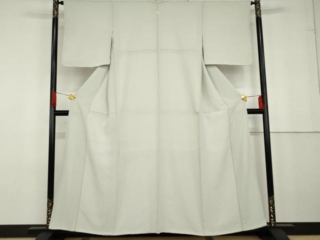 平和屋着物●上質な色無地 紋意匠 白緑色 正絹 逸品 未使用 AABG2791cs