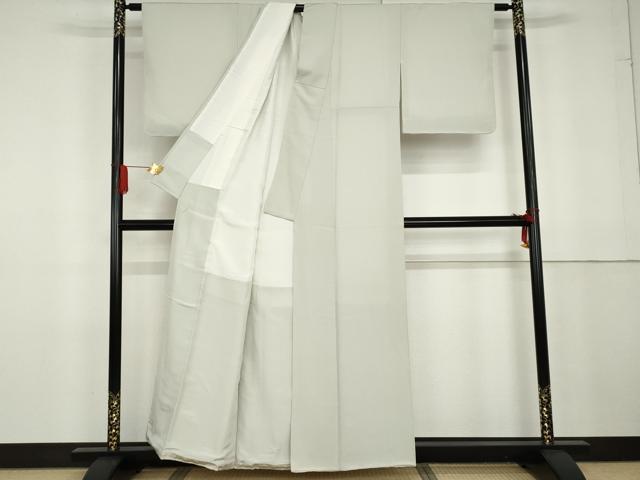 平和屋着物●上質な色無地 紋意匠 白緑色 正絹 逸品 未使用 AABG2791cs