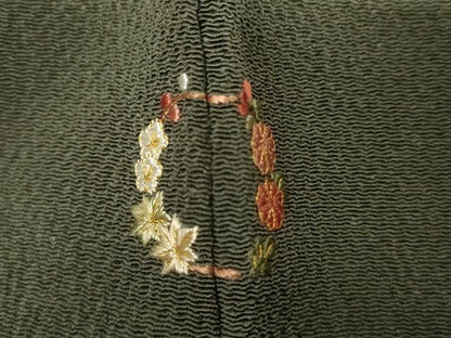 平和屋着物●上質な色無地 青鈍色 鬼しぼ縮緬 正絹 逸品 AABG2795cs