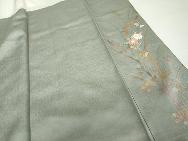 平和屋着物●訪問着 枝花文 暈し染め 金銀彩 暈し染め 正絹 逸品 AABG2797cs