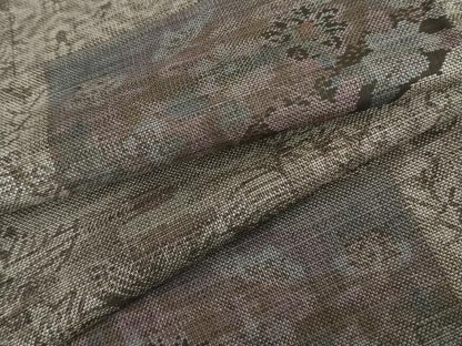 平和屋着物●本場大島紬 純泥染め 手織り カタス9マルキ 色紙花文 有村紬工場謹製 証紙付き 正絹 逸品 AABG2800cs