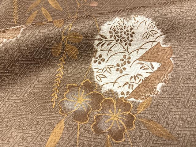 平和屋着物●訪問着　刺繍　雪輪枝花文　金彩　正絹　逸品　未使用　AABG2816ph