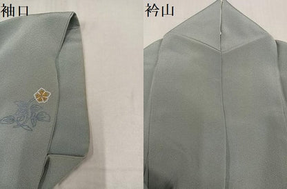 平和屋着物●加賀友禅の巨匠　初代　由水十久　訪問着　中国三大刺繍　相良刺繍　花喰い鳥　金糸　正絹　逸品　AABG2823ph