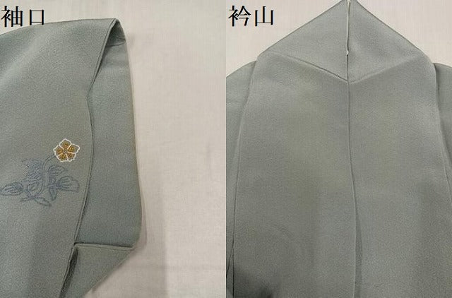 平和屋着物●加賀友禅の巨匠　初代　由水十久　訪問着　中国三大刺繍　相良刺繍　花喰い鳥　金糸　正絹　逸品　AABG2823ph