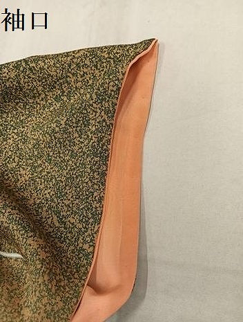 平和屋着物●訪問着　駒刺繍　中国三大刺繍　スワトウ刺繍　汕頭刺繍　草花文　たたき染め　金彩　正絹　逸品　AABG2829ph