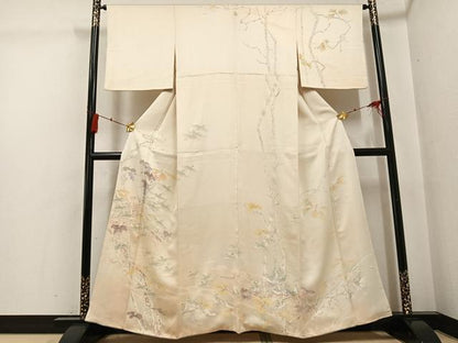 平和屋着物●訪問着　手描き　飛鳥葡萄蔦の葉文　正絹　逸品　AABG2830ph