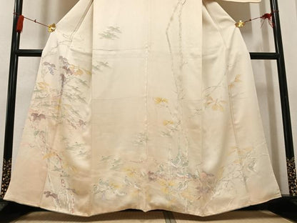 平和屋着物●訪問着　手描き　飛鳥葡萄蔦の葉文　正絹　逸品　AABG2830ph