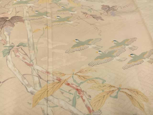 平和屋着物●訪問着　手描き　飛鳥葡萄蔦の葉文　正絹　逸品　AABG2830ph