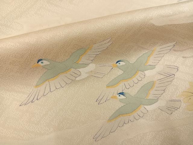平和屋着物●訪問着　手描き　飛鳥葡萄蔦の葉文　正絹　逸品　AABG2830ph