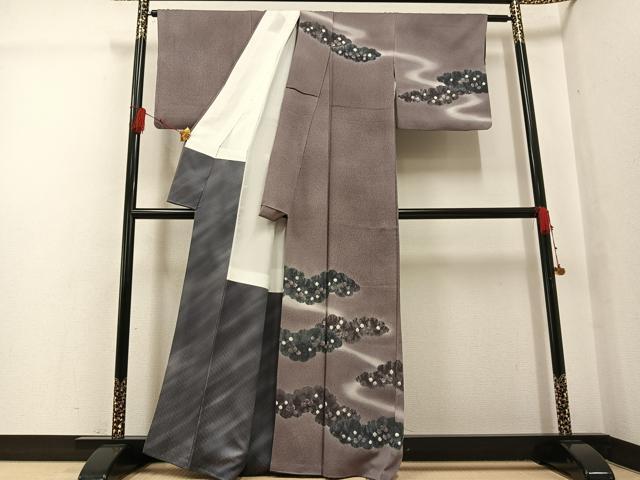 平和屋着物●絞り染色作家 藤井浩 訪問着 雲重ね文 暈し染め 正絹 逸品 AABG2834ph