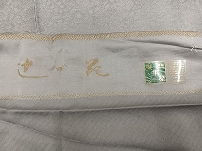 平和屋着物●上質な色無地 堅牢染 辻が花地紋 茶鼠色 鈴乃屋扱い 正絹 逸品 未使用 AABG2835ph