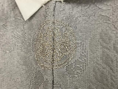 平和屋着物●上質な色無地 堅牢染 辻が花地紋 茶鼠色 鈴乃屋扱い 正絹 逸品 未使用 AABG2835ph