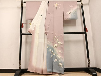 平和屋着物●訪問着 友禅 作家物 花鳥文 暈し染め 正絹 逸品 AABG2837ph