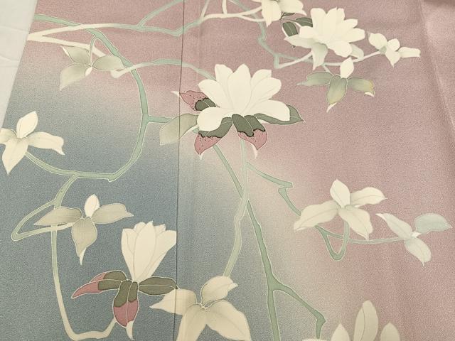 平和屋着物●訪問着 友禅 作家物 花鳥文 暈し染め 正絹 逸品 AABG2837ph