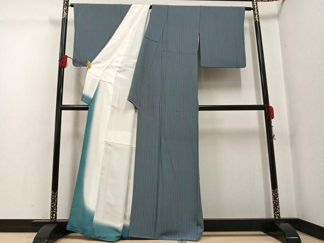 平和屋着物●上質な小紋 間道 正絹 逸品 AABG2842ph