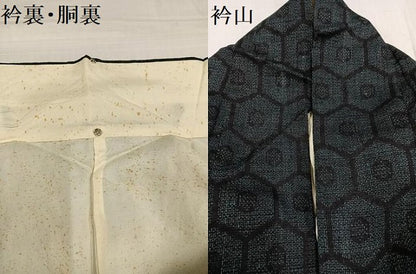平和屋着物●本場結城紬 重要無形文化財 100亀甲 亀甲文 正絹 逸品 AABG2843ph