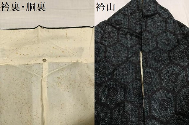 平和屋着物●本場結城紬 重要無形文化財 100亀甲 亀甲文 正絹 逸品 AABG2843ph
