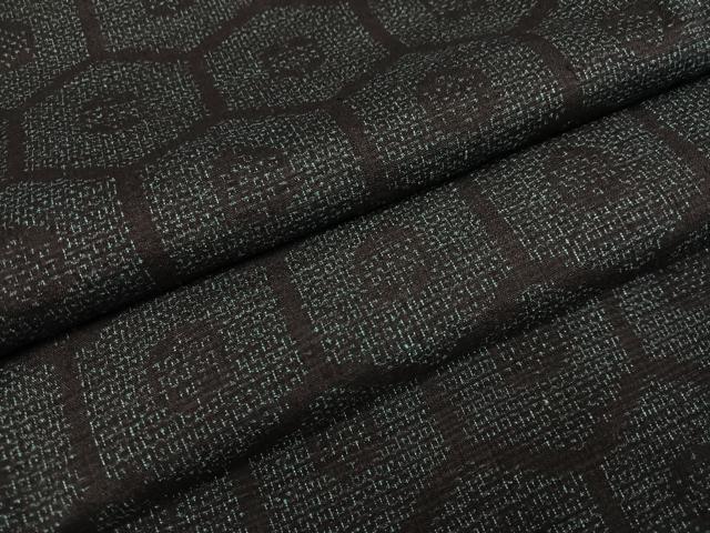 平和屋着物●本場結城紬 重要無形文化財 100亀甲 亀甲文 正絹 逸品 AABG2843ph